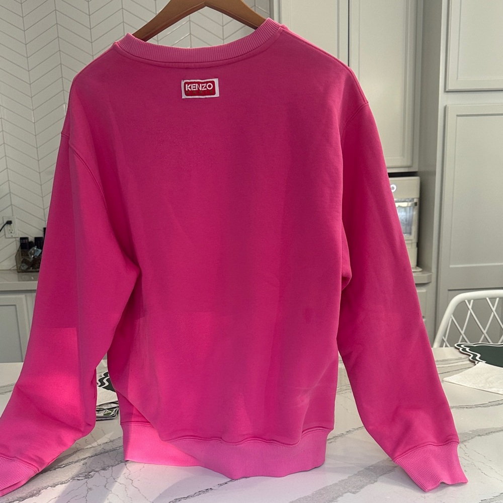 Kenzo Hot Pink Floral Logo Crewneck Sweatshirt - Picture 2 of 4